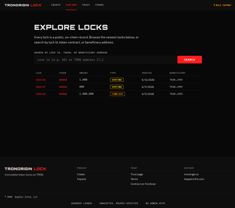 TRONORIGIN Lock product screenshot